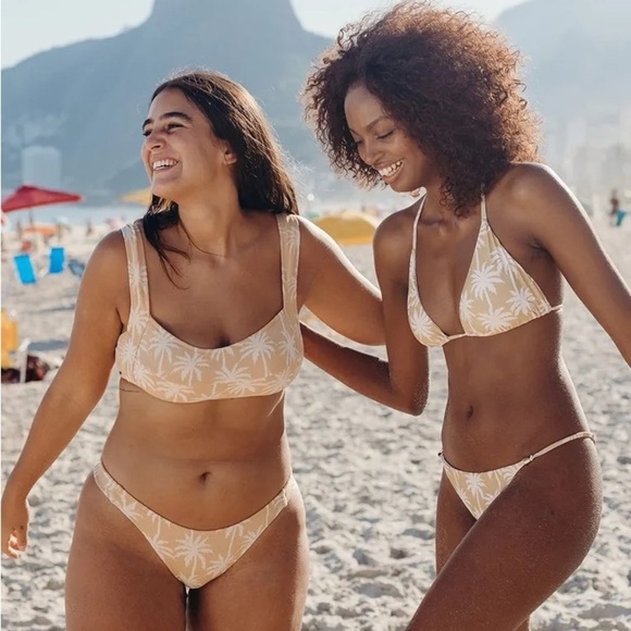 ☀️RIP CURL☀️ SURF PALMS CROP SURF PALMS BANDED CHEEKY BIKINI SET - Picture 12 of 16